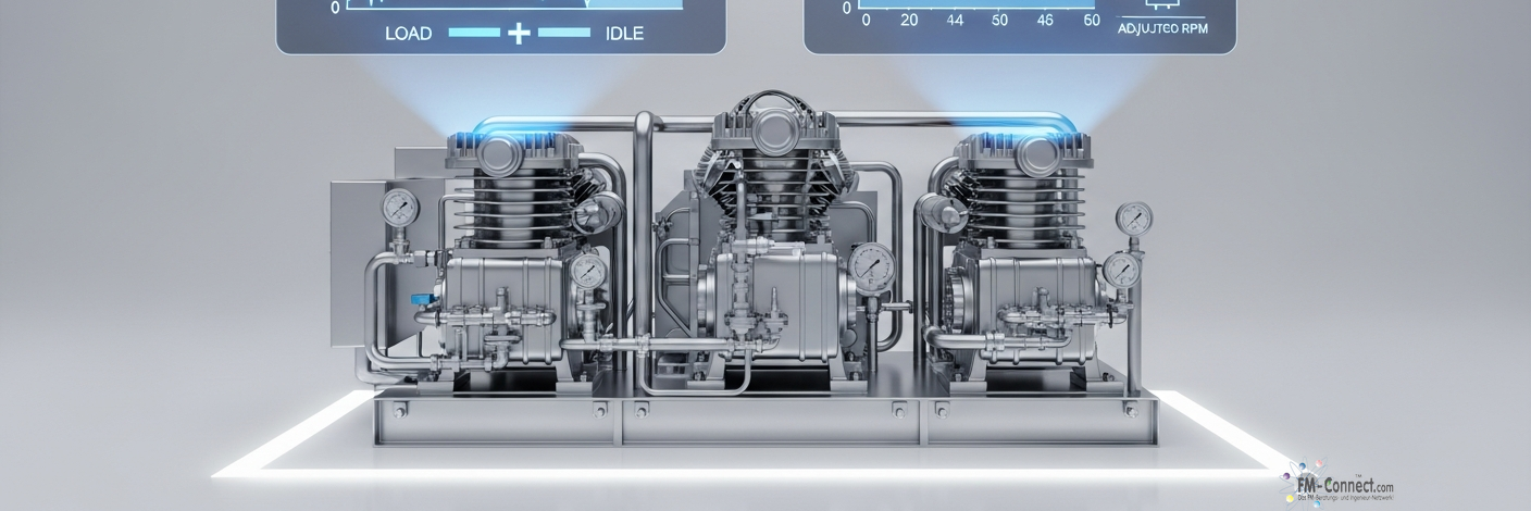 Druckregelung im Druckluftsystem Last-/Leerlaufsteuerung und Drehzahlregelung