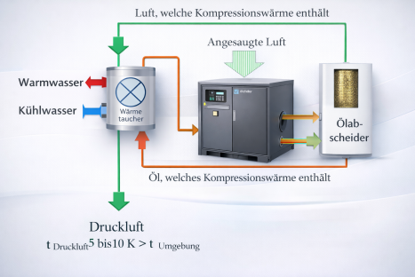 Wärmerückgewinnung im Verdichterprozess